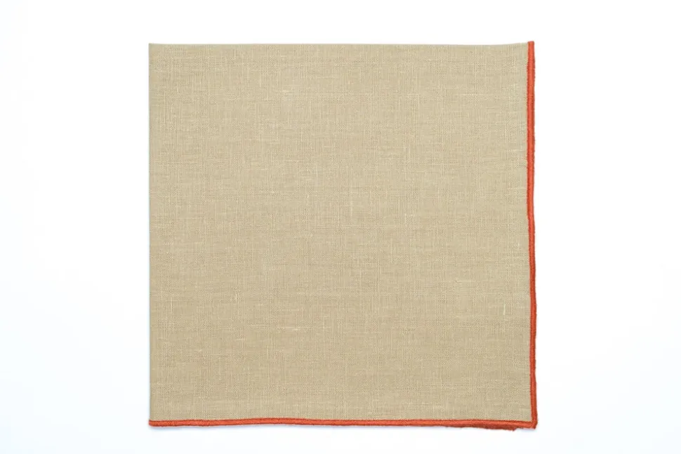 Vizon Napkin with Light Orange Small Trim, Set of 4