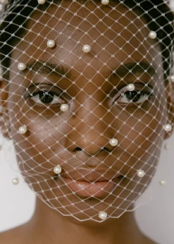 Voilette Headband with Pearls