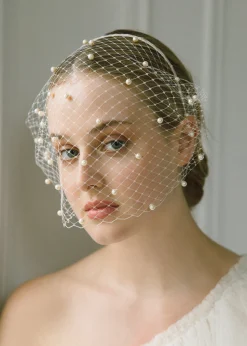 Voilette Headband with Pearls