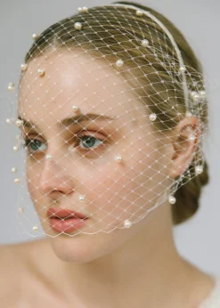 Voilette Headband with Pearls