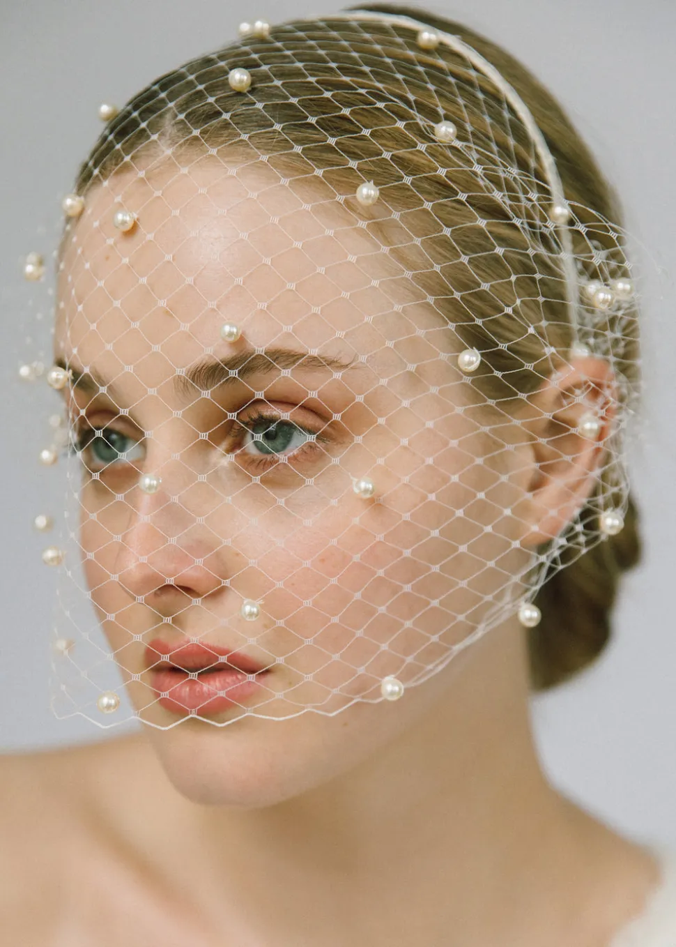 Voilette Headband with Pearls