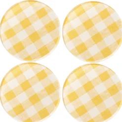 Wadsworth Goldenrod Gingham Coaster Set
