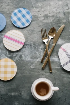 Wadsworth Goldenrod Gingham Coaster Set