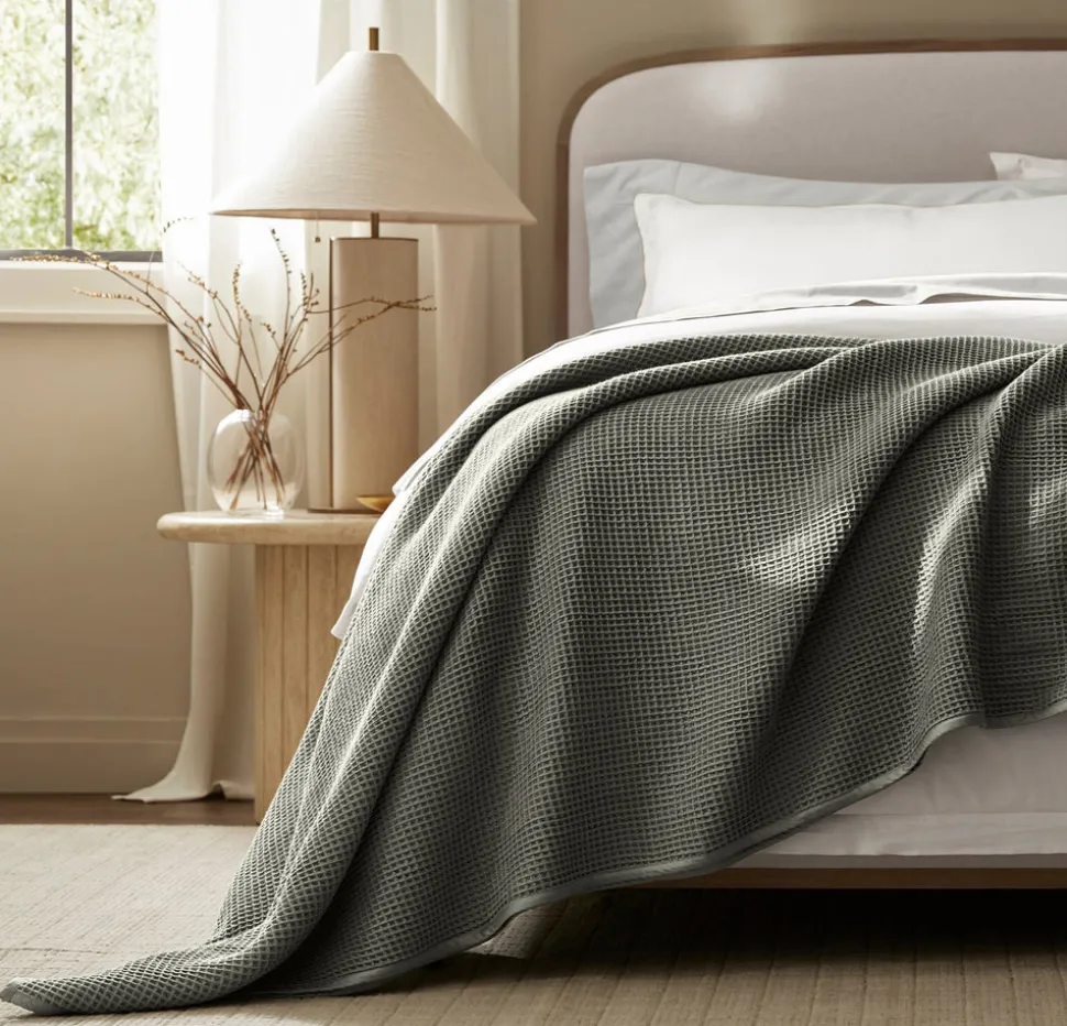 Waffle Bed Blanket in Juniper