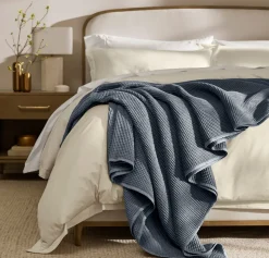 Waffle Bed Blanket in Mineral
