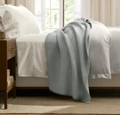Waffle Bed Blanket in Shore