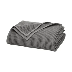 Waffle Bed Blanket in Stone