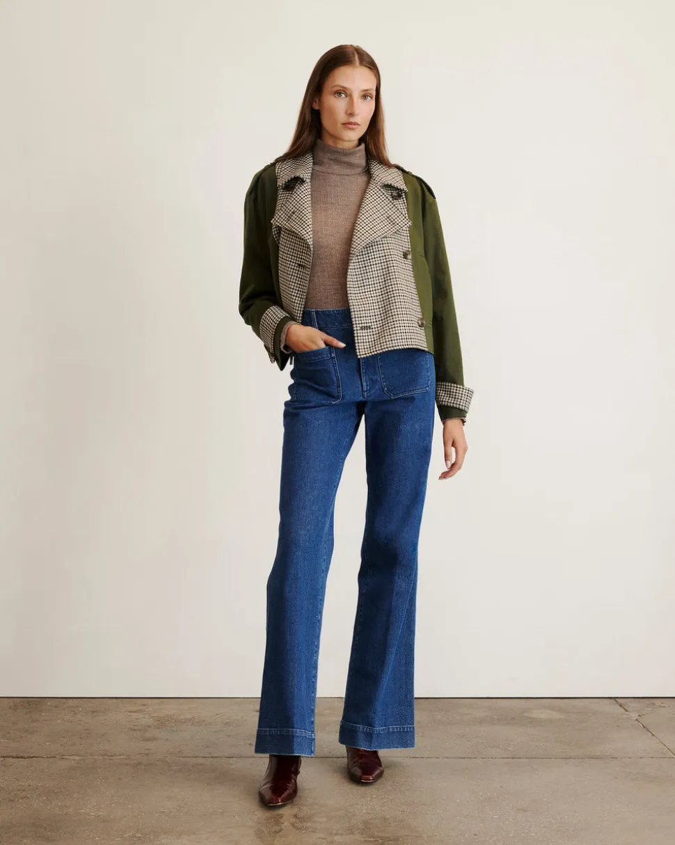 Walton Jacket in Army with Check Multi