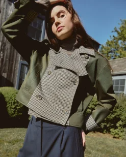 Walton Jacket in Army with Check Multi
