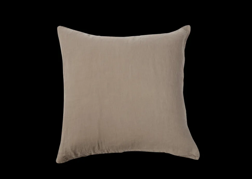 Washed Linen Cushion Cover in Smoke