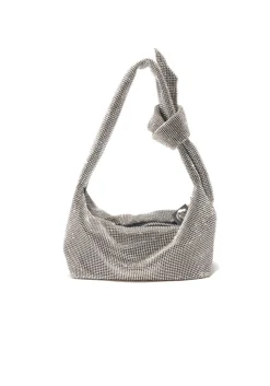 Waverly Silver Rhinestone Mesh Bag