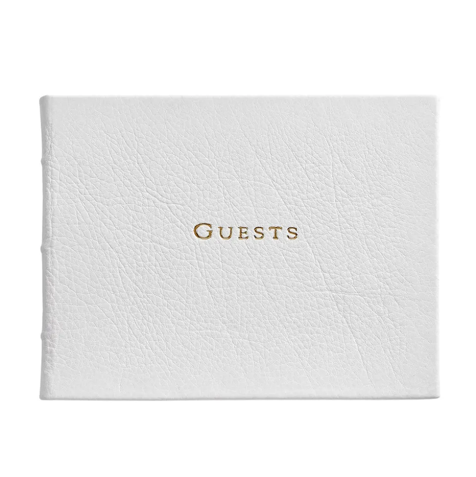 Wedding Guest Book in White Pebble
