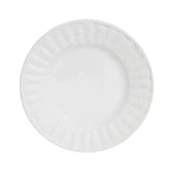 Whicker Dessert Plates in White, Set of 6