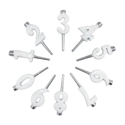 White Candle Number Holder Set
