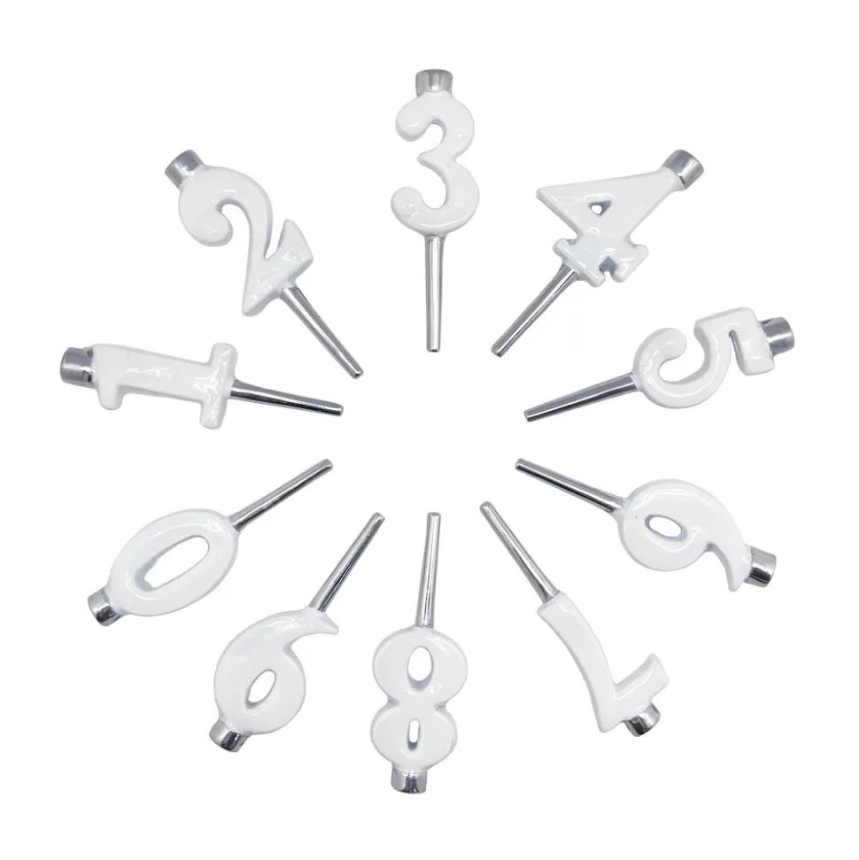 White Candle Number Holder Set
