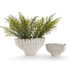 White Ceramic Vase, Set of 2