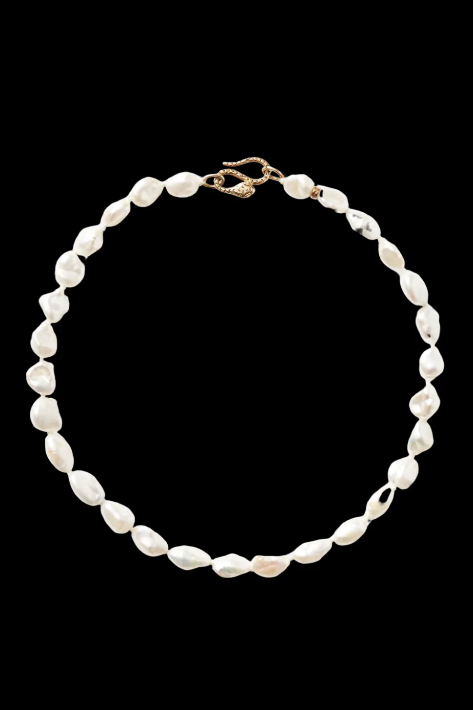 White Keshi Pearl Cobra Necklace