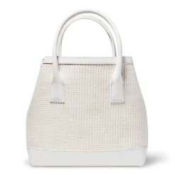 White Raffia Nano Weekender in White