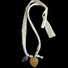 White Ribbon Charm Necklace