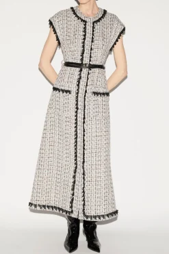 Whitney Dress Black And White Tweed