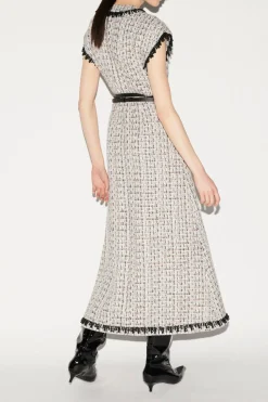 Whitney Dress Black And White Tweed