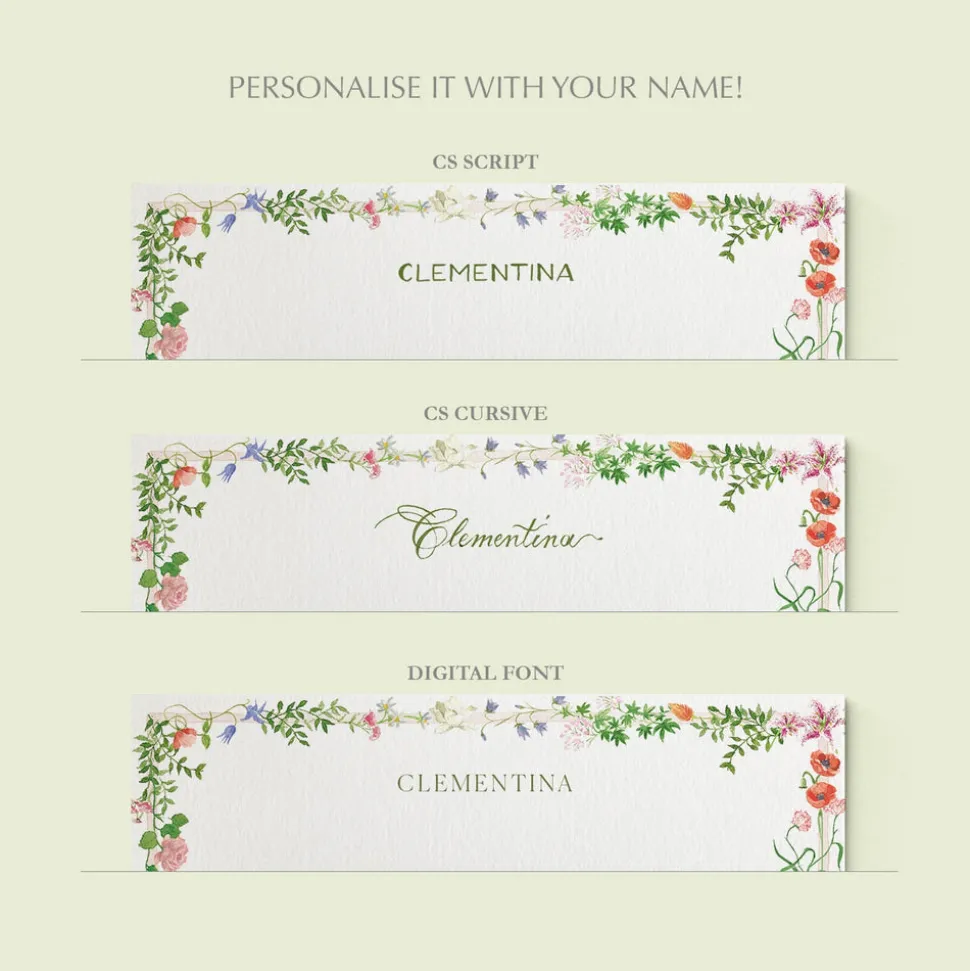 Wild Blooms Stationery Cards, Personalized Set of 50