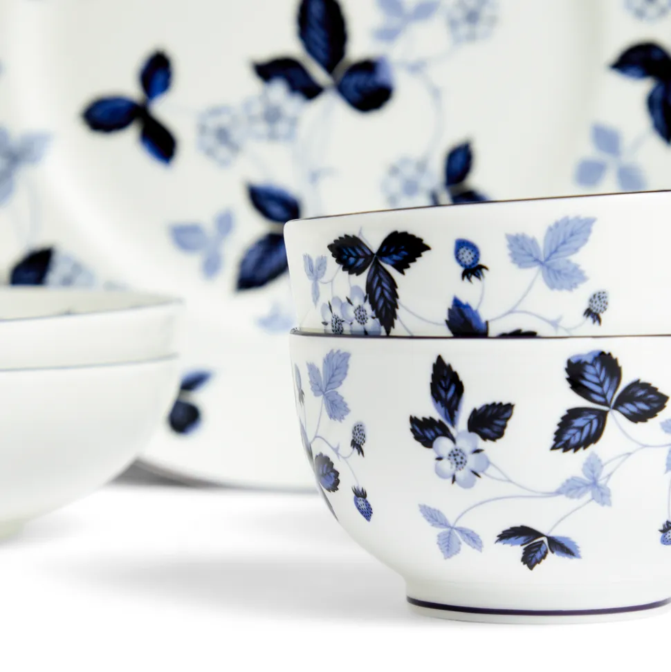 Wild Strawberry Inky Blue Dinnerware, Set of 8