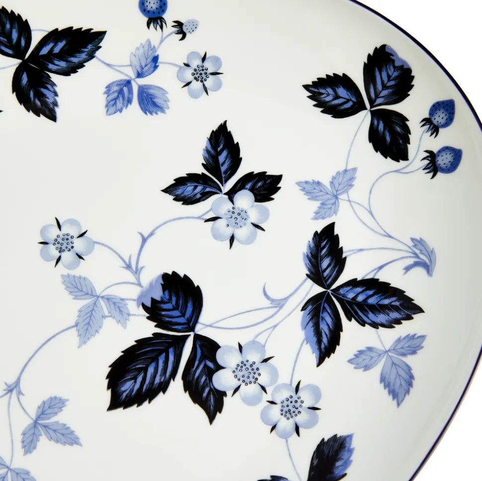 Wild Strawberry Inky Blue Oval Serving Plate 11.7in