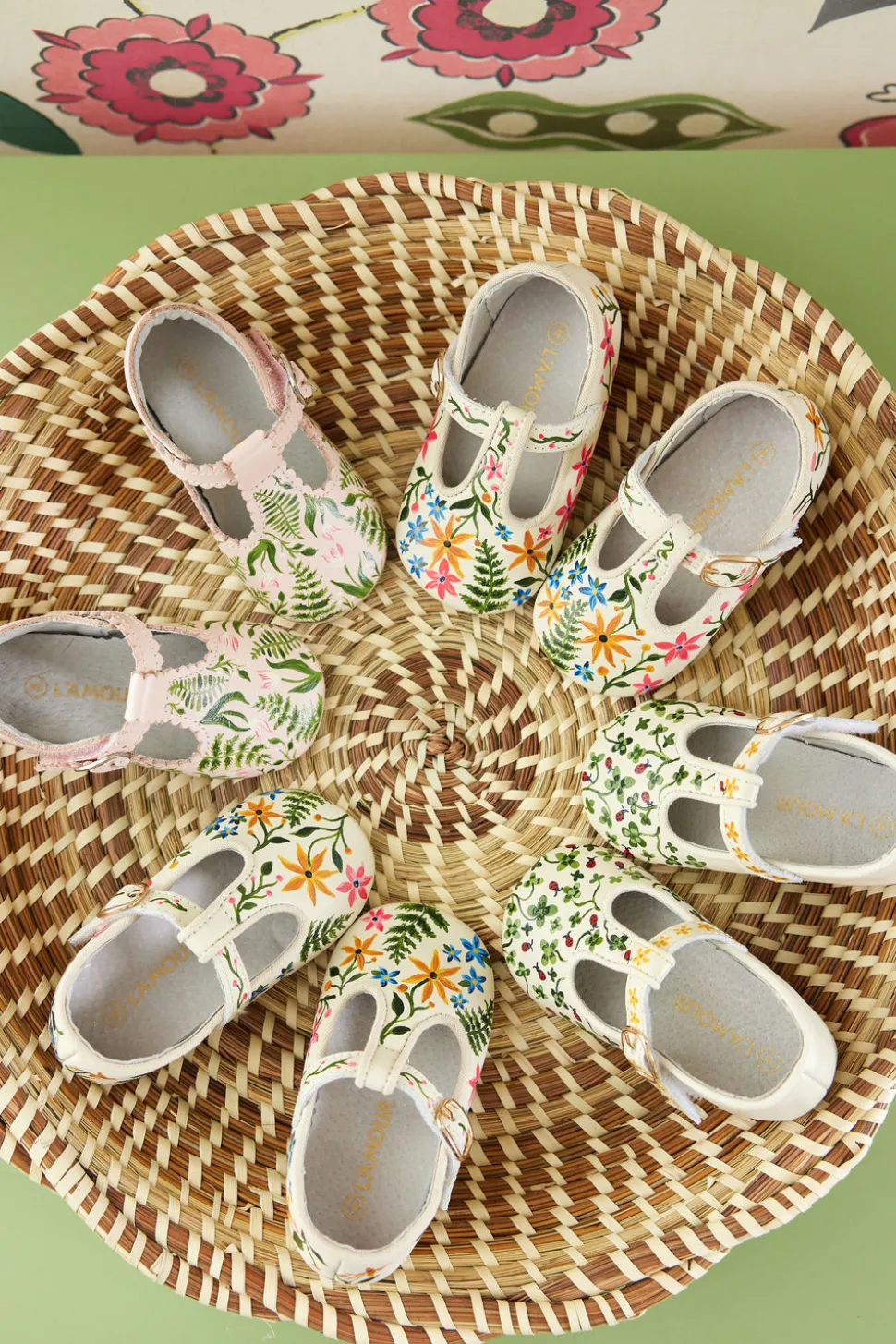 Wildflower Hand-Painted Baby Shoes