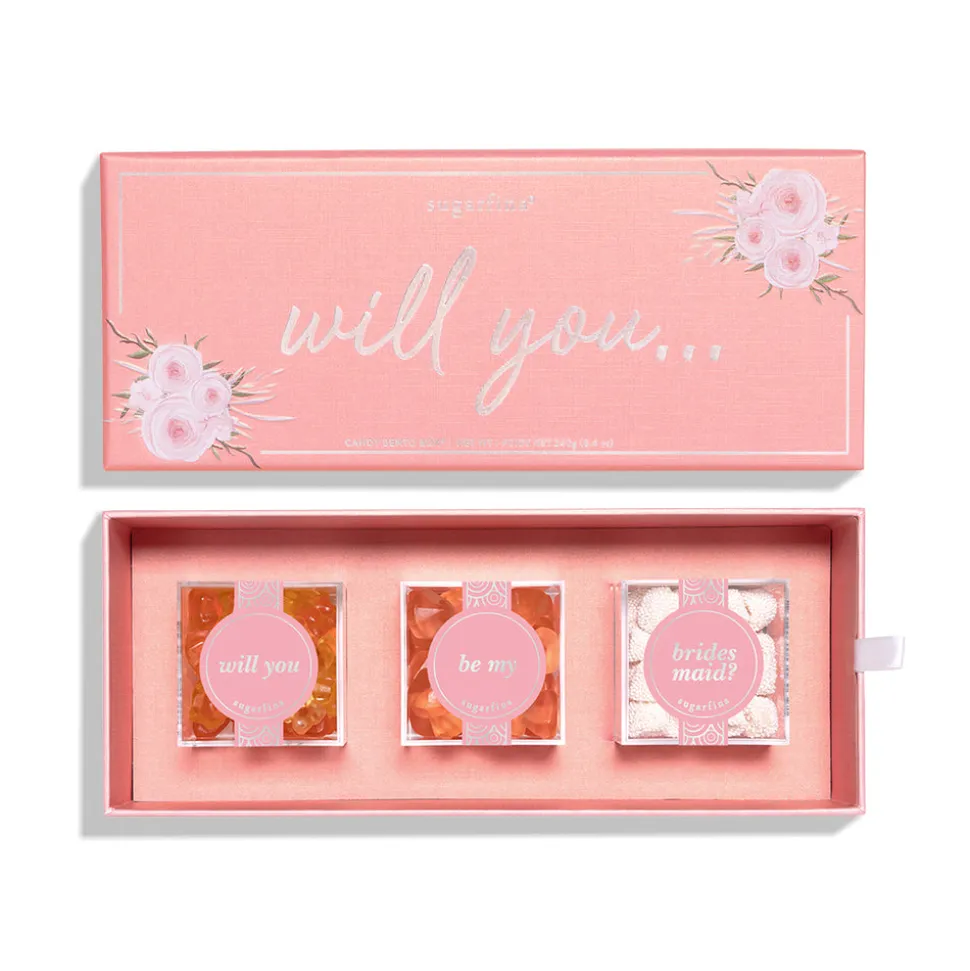 Will You Be My Bridesmaid Preset 3 Piece Candy Bento Box