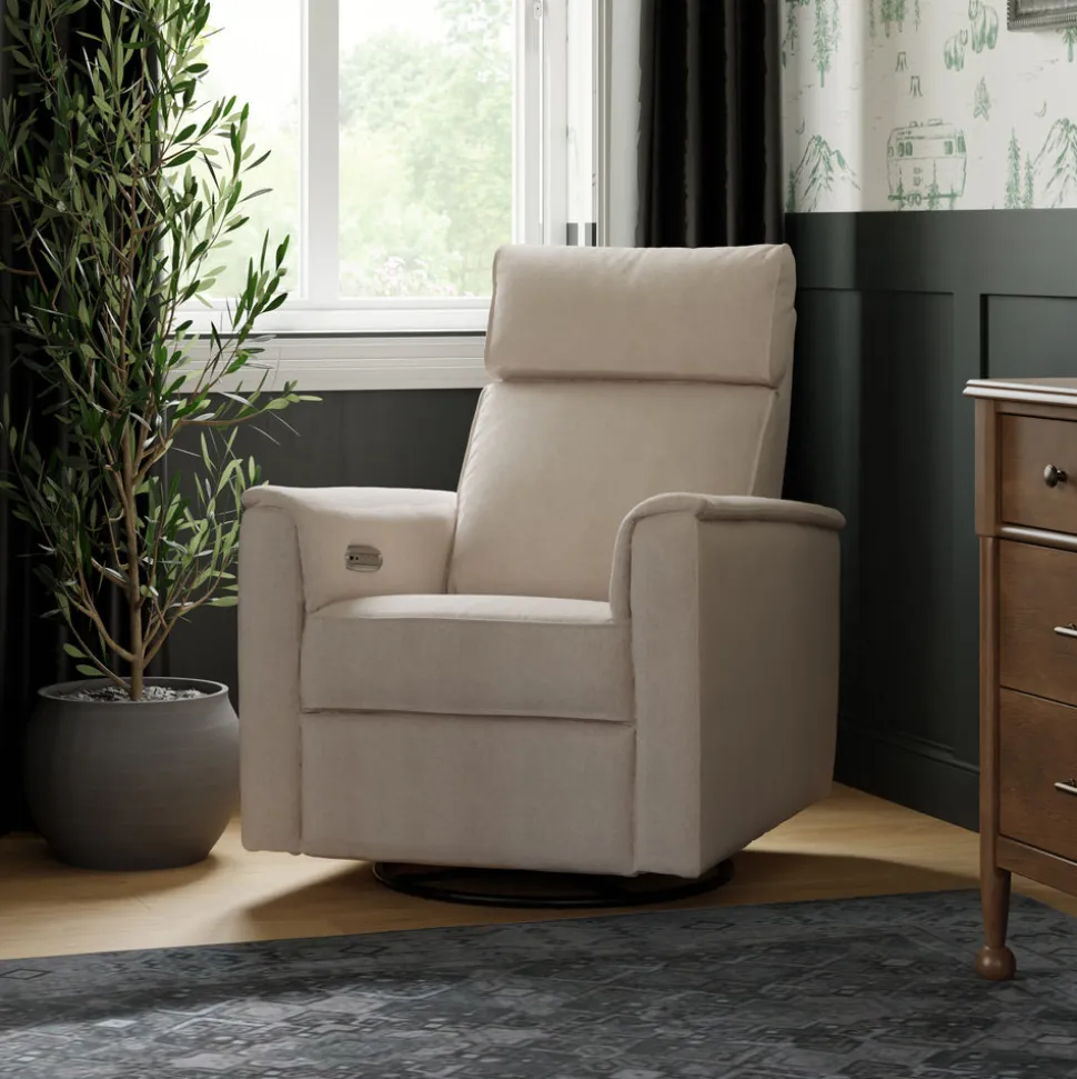 Willa Plus Power Glider Recliner w/ Power Headrest in Performance Beach Eco-Weave