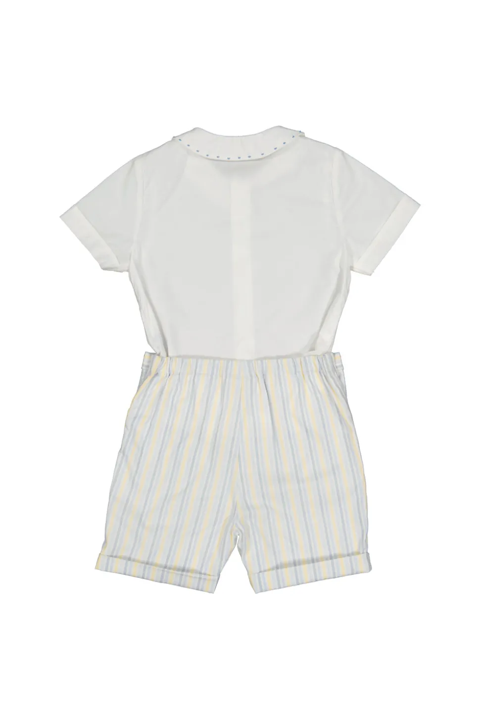 William Yellow blue Stripe Shorts and Shirt