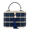 Willow Basket Woven Crystal in Dark Indigo