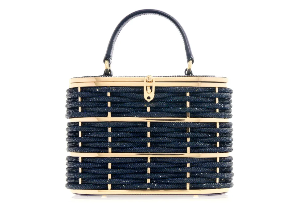 Willow Basket Woven Crystal in Dark Indigo