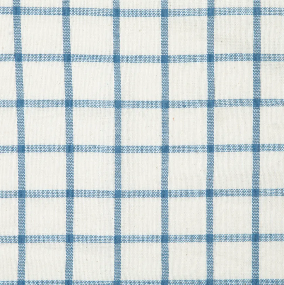 Windowpane Napkins in Blue & Natural, Set of 4