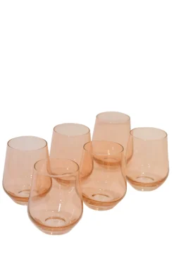 Wine Stemless, Set of 6 Blush Pink