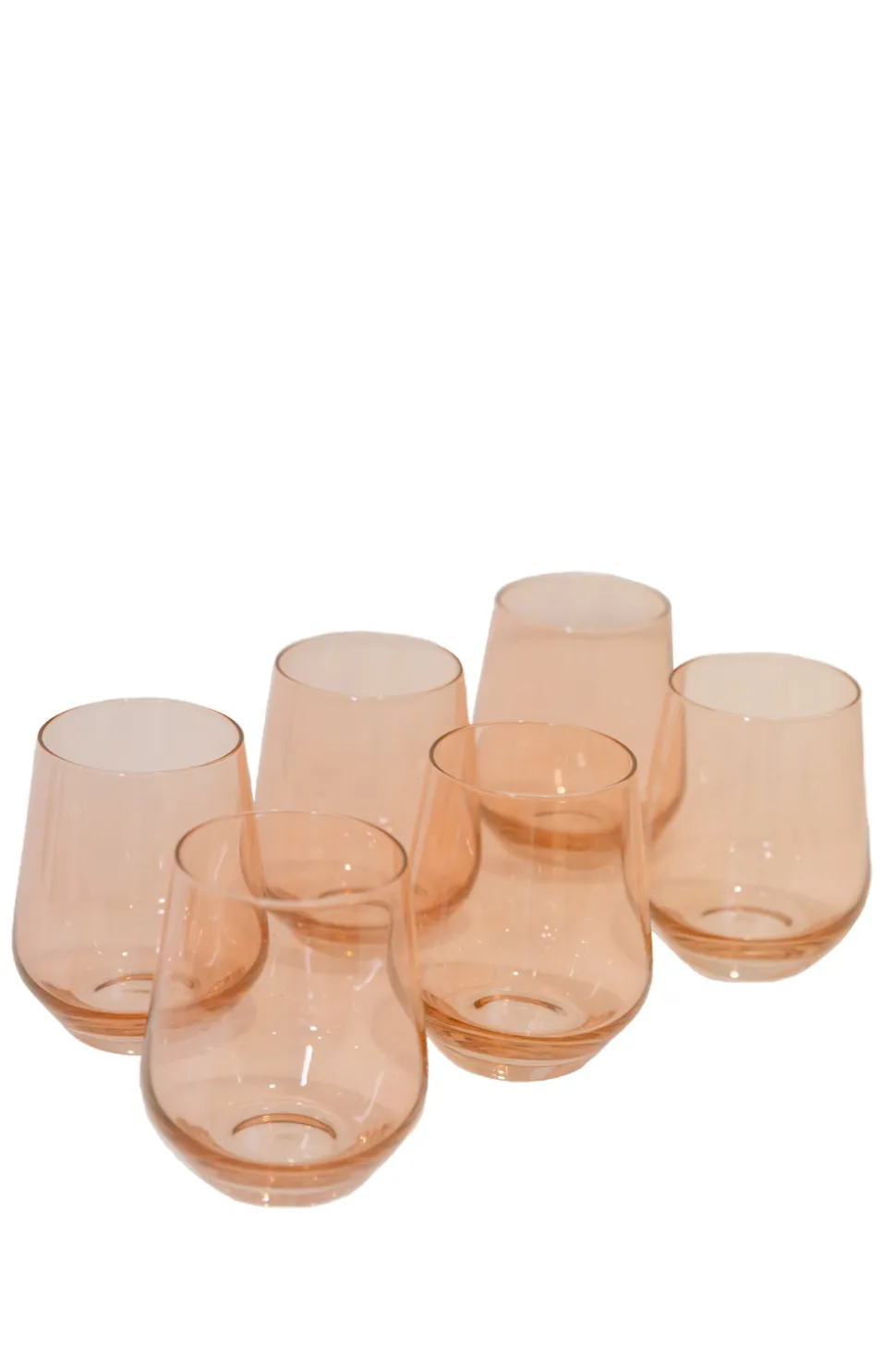 Wine Stemless, Set of 6 Blush Pink