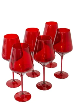 Wine Stemware, Set of 6 Red