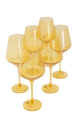 Wine Stemware, Set of 6 Yellow