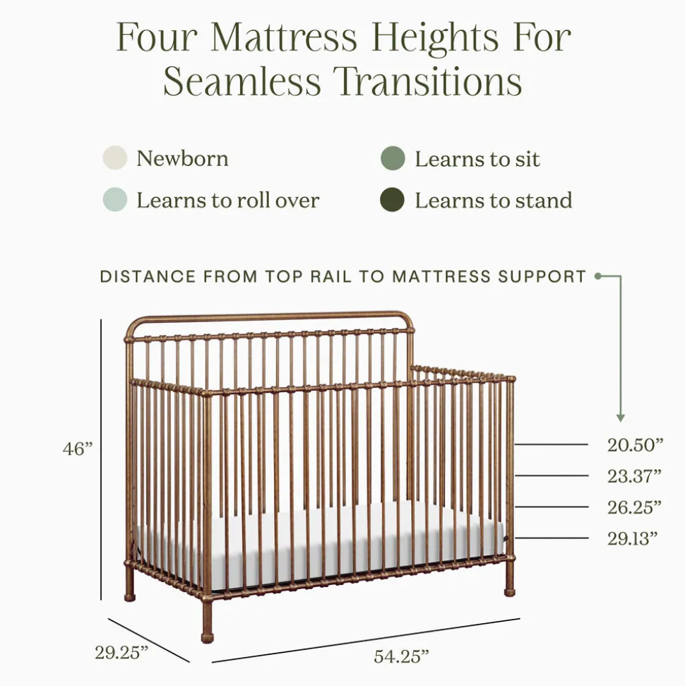 Winston 4-in-1 Convertible Crib in Vintage Gold