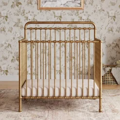 Winston 4-in-1 Convertible Mini Crib in Vintage Gold