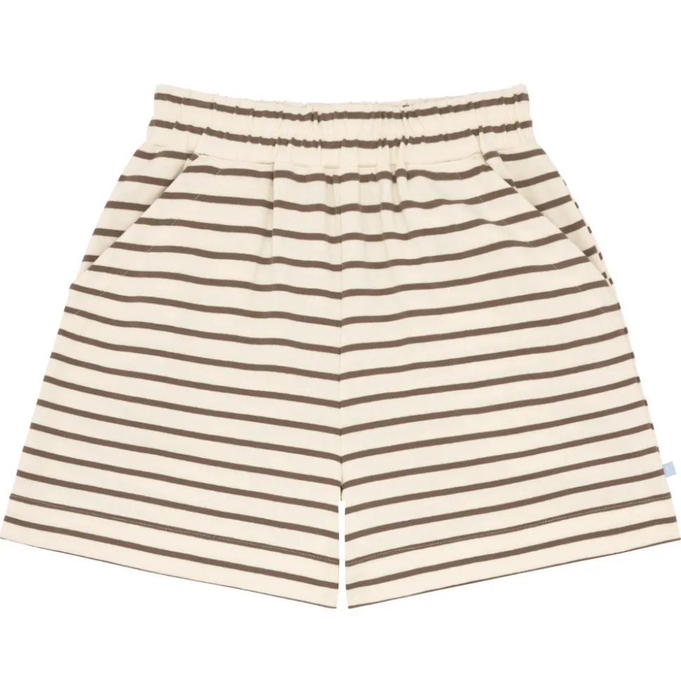 Women’s Brown And Cream Breton Stripe Shorts