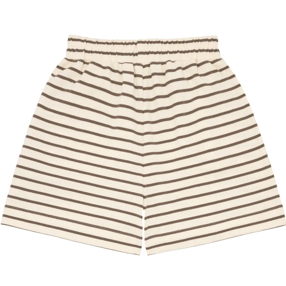 Women’s Brown And Cream Breton Stripe Shorts