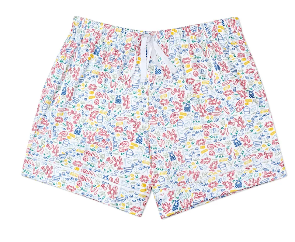 Women's Button Front Short Pajama Set in Clam Bake