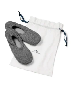 Women’s Cashmere Slippers in Dark Grey