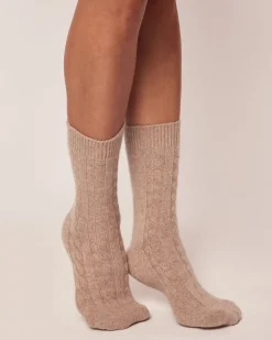 Women’s Cashmere Socks in Beige