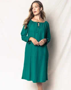 Women’s Green Flannel Delphine Nightgown