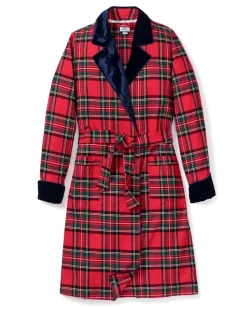 Women’s Imperial Tartan Long Robe with Velvet Trim