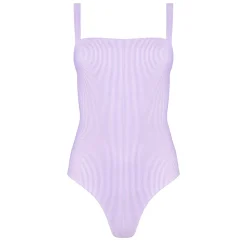 Women’s Lavender Stripe Low Back One Piece