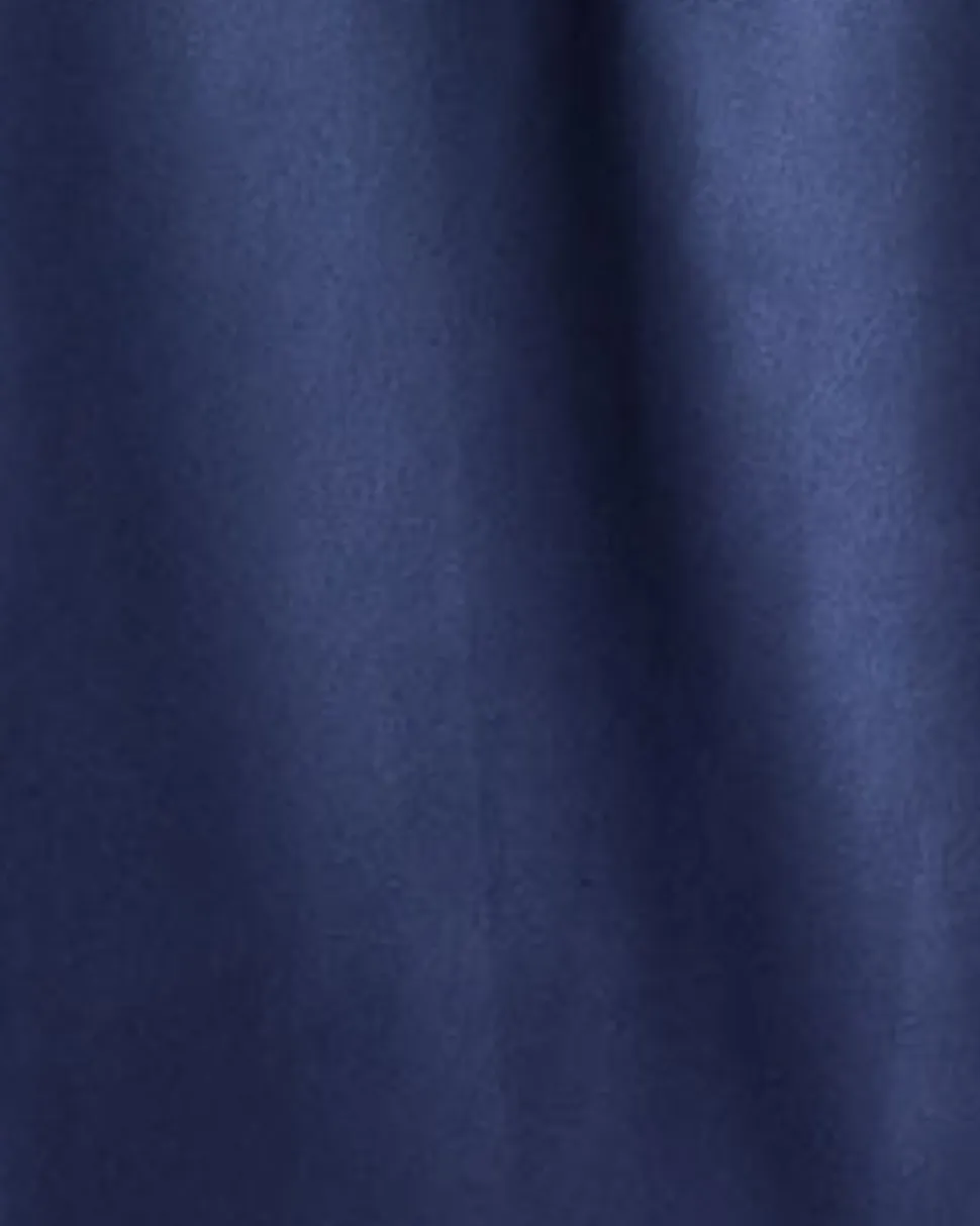 Women’s Navy Silk Wide Cuff Pajama Set